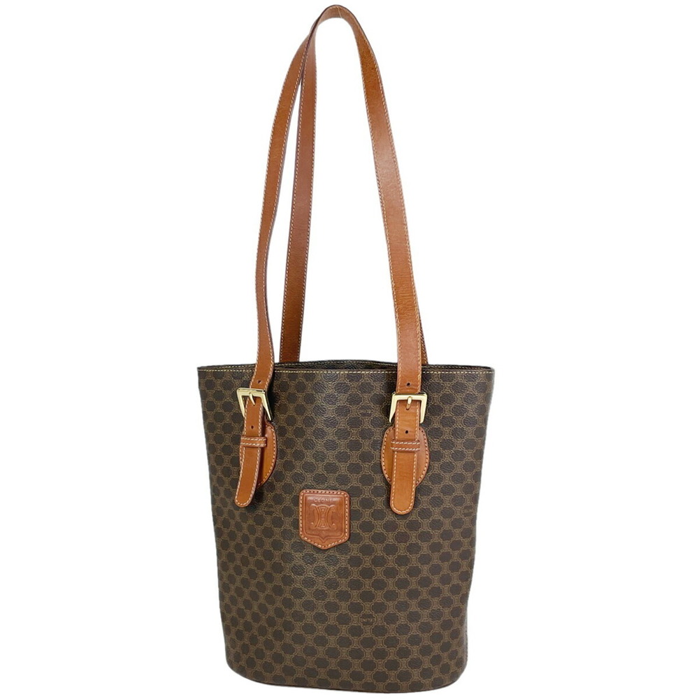 Celine Macadam Pattern Tote Handbag Brown - image 1